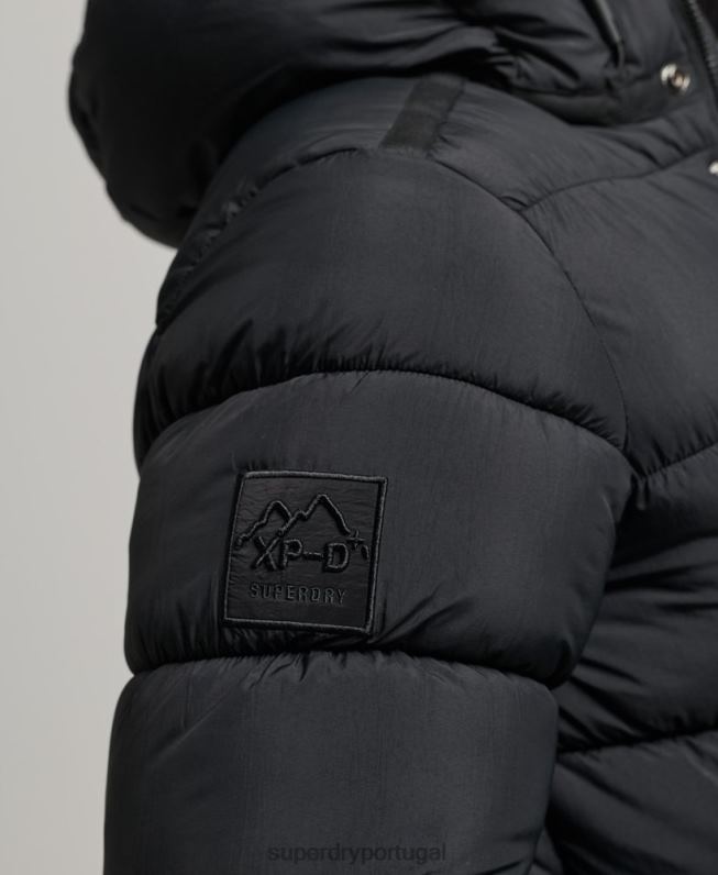 jaqueta esportiva xpd com capuz homens preto roupas Superdry 2208H978