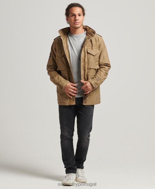 jaqueta forrada militar m65 field borg homens bronzeado roupas Superdry 2208H4470