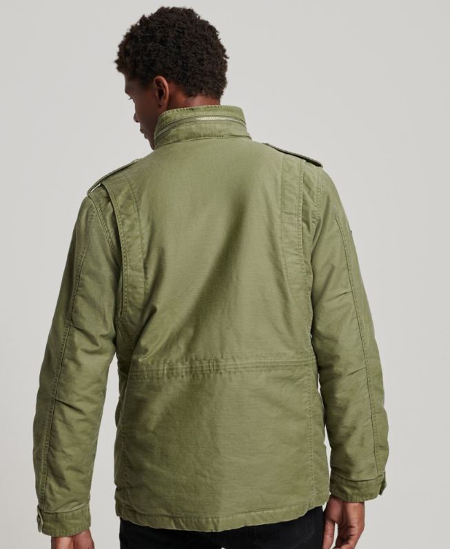 jaqueta forrada militar m65 field borg homens caqui roupas Superdry 2208H4689