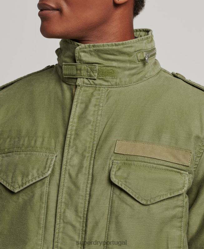 jaqueta forrada militar m65 field borg homens caqui roupas Superdry 2208H4689