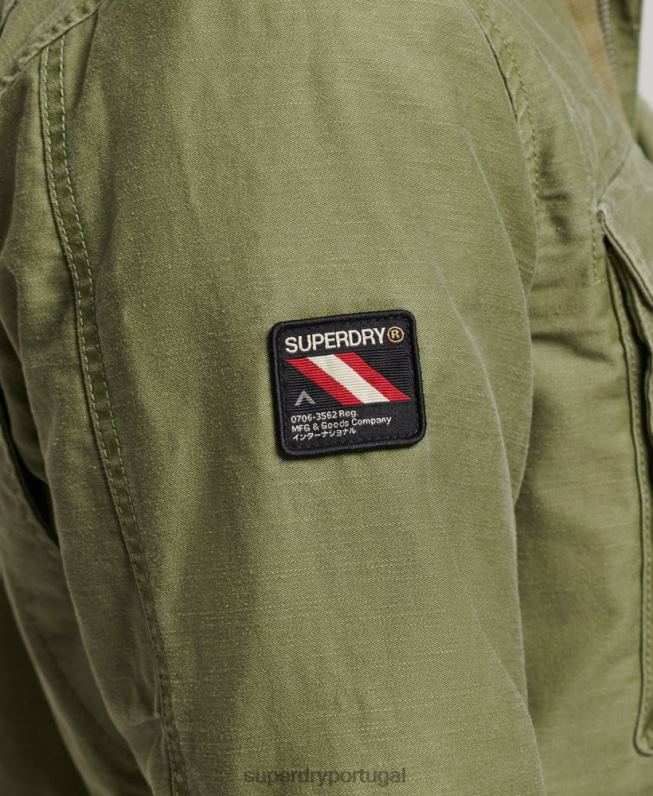 jaqueta forrada militar m65 field borg homens caqui roupas Superdry 2208H4689