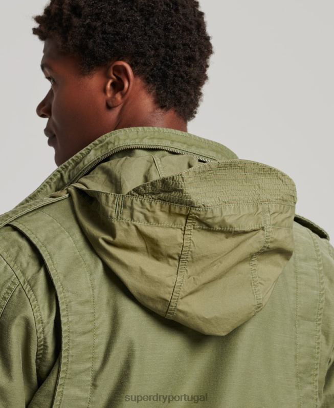jaqueta forrada militar m65 field borg homens caqui roupas Superdry 2208H4689