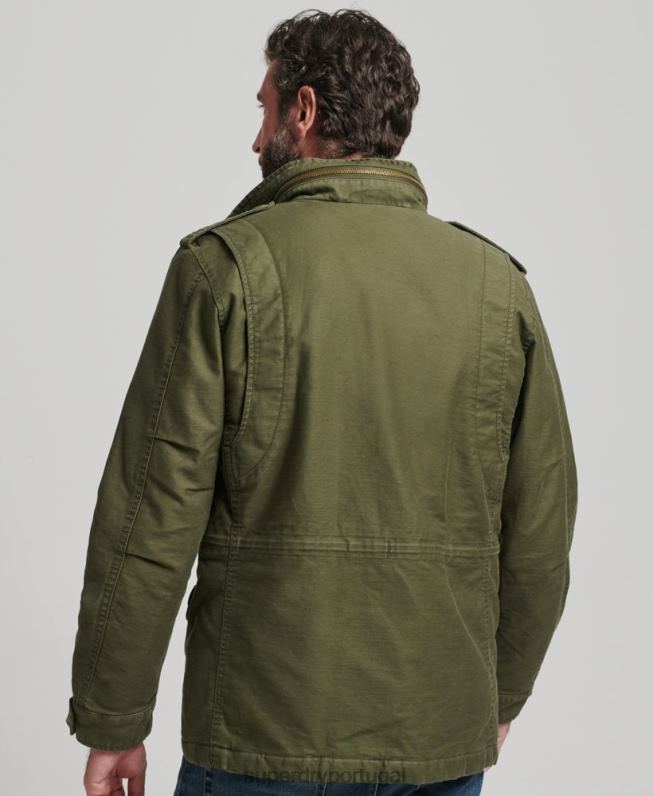 jaqueta forrada militar m65 field borg homens caqui roupas Superdry 2208H915