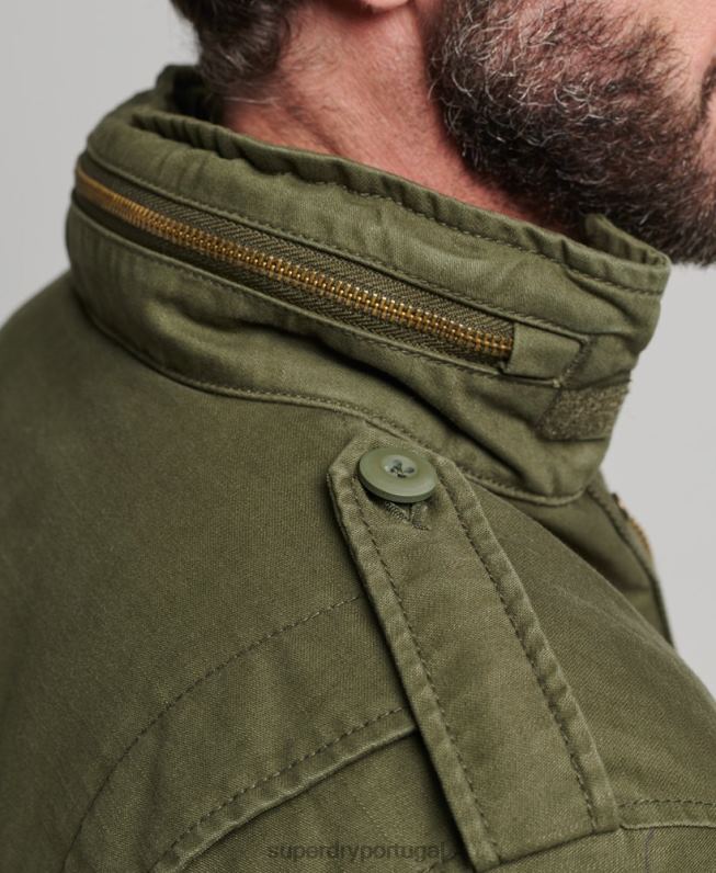 jaqueta forrada militar m65 field borg homens caqui roupas Superdry 2208H915
