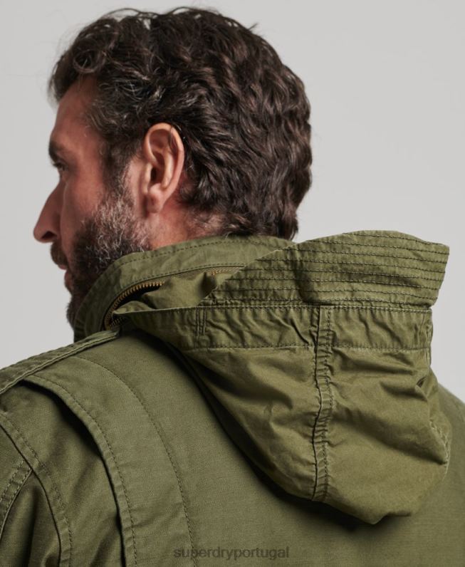 jaqueta forrada militar m65 field borg homens caqui roupas Superdry 2208H915