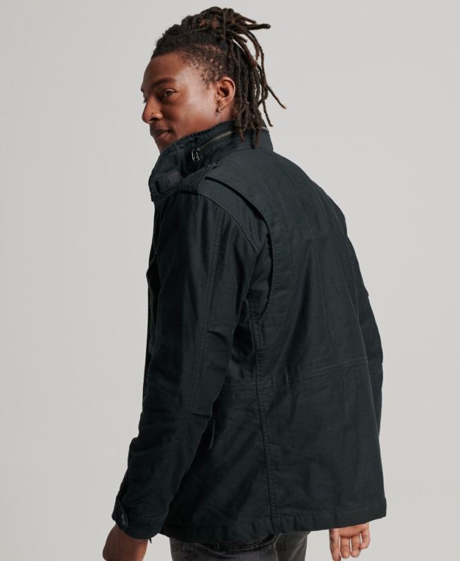 jaqueta forrada militar m65 field borg homens cinza escuro roupas Superdry 2208H4434