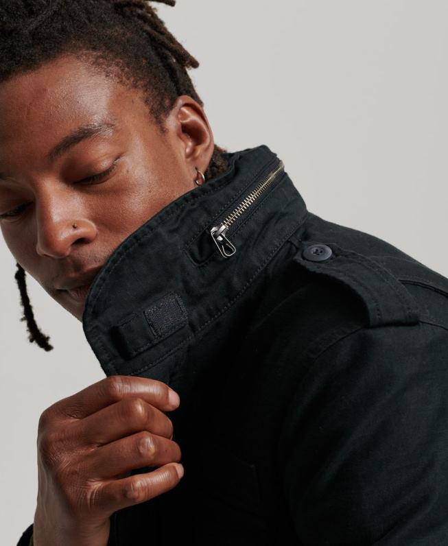 jaqueta forrada militar m65 field borg homens cinza escuro roupas Superdry 2208H4434