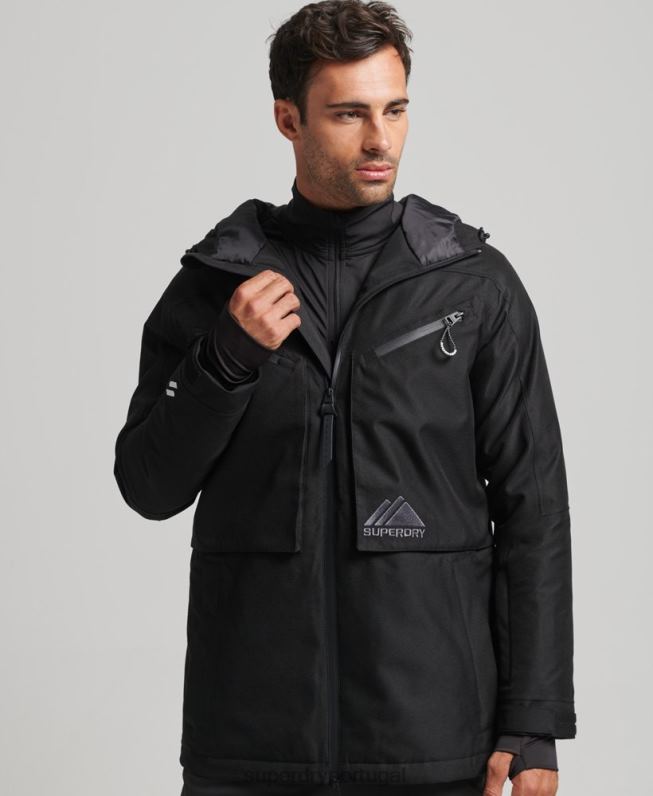 jaqueta freeride homens preto roupas Superdry 2208H981