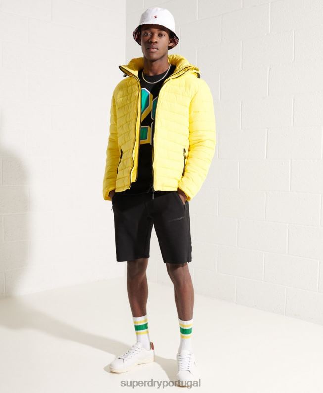 jaqueta fuji com capuz homens amarelo roupas Superdry 2208H1162