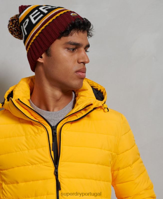 jaqueta fuji com capuz homens amarelo roupas Superdry 2208H4748