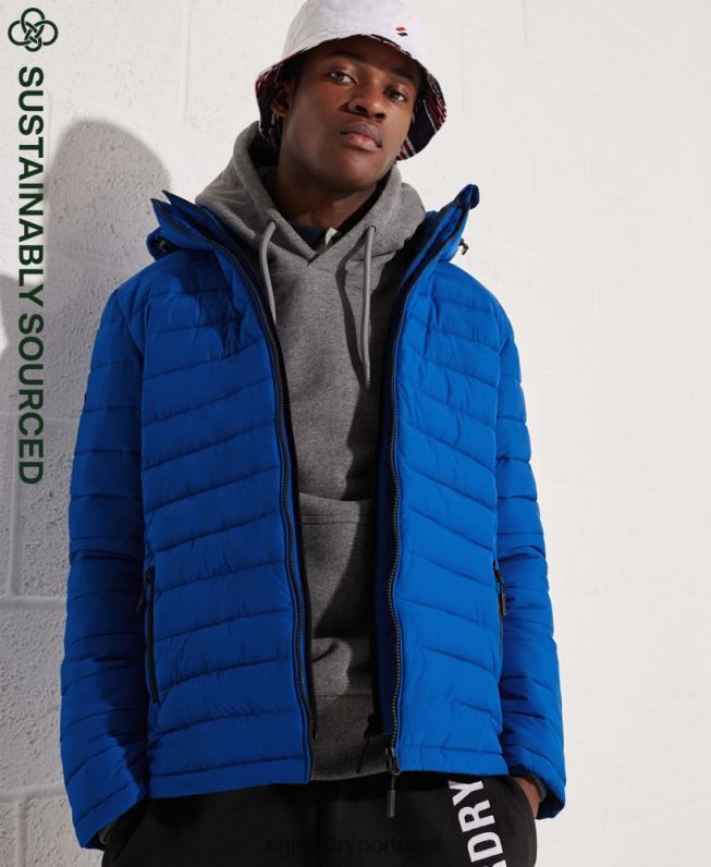 jaqueta fuji com capuz homens azul roupas Superdry 2208H4704