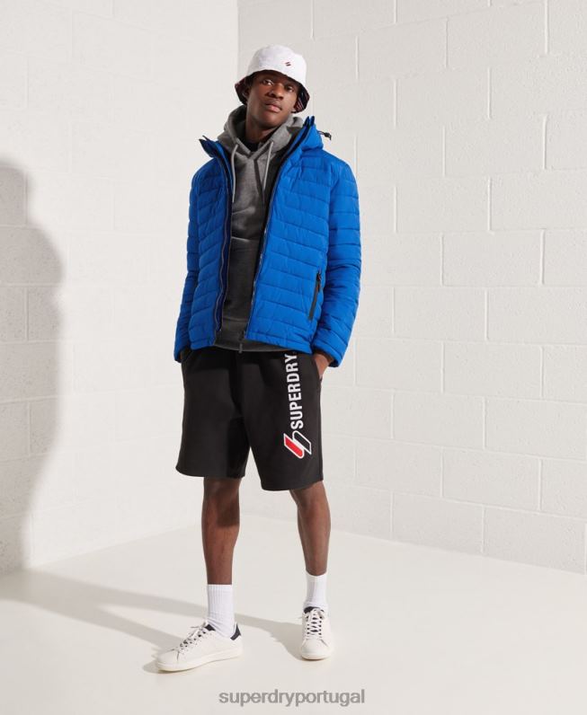 jaqueta fuji com capuz homens azul roupas Superdry 2208H4704