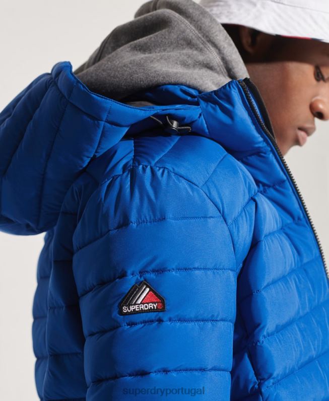 jaqueta fuji com capuz homens azul roupas Superdry 2208H4704