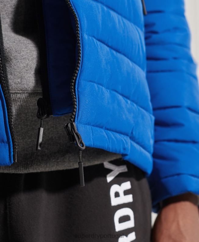 jaqueta fuji com capuz homens azul roupas Superdry 2208H4704