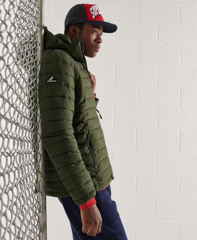jaqueta fuji com capuz homens caqui roupas Superdry 2208H4657