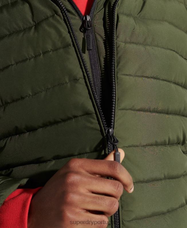 jaqueta fuji com capuz homens caqui roupas Superdry 2208H4657