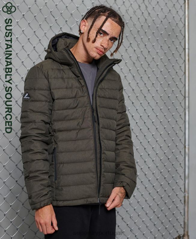 jaqueta fuji com capuz homens cinza escuro roupas Superdry 2208H4731