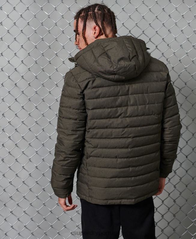 jaqueta fuji com capuz homens cinza escuro roupas Superdry 2208H4731