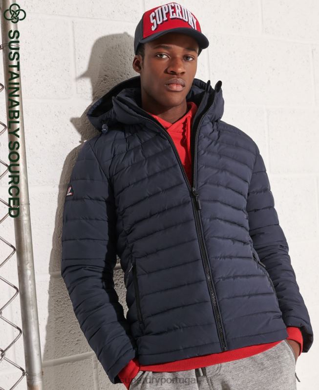 jaqueta fuji com capuz homens marinha roupas Superdry 2208H4668