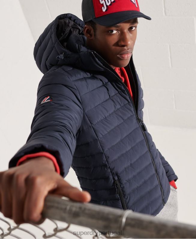 jaqueta fuji com capuz homens marinha roupas Superdry 2208H4668