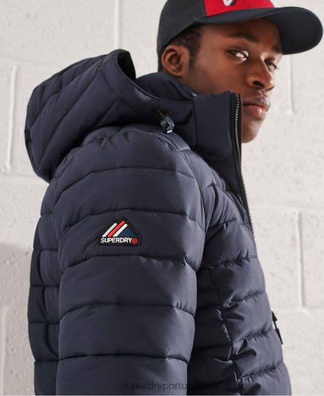 jaqueta fuji com capuz homens marinha roupas Superdry 2208H4668