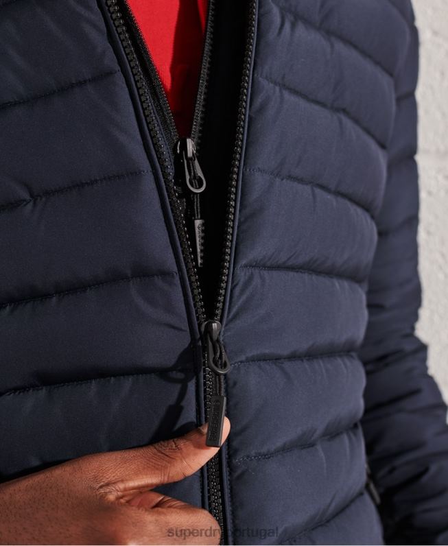 jaqueta fuji com capuz homens marinha roupas Superdry 2208H4668