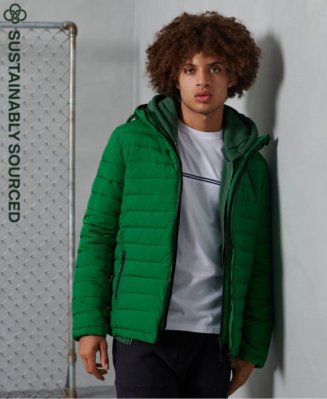 jaqueta fuji com capuz homens verde roupas Superdry 2208H4752