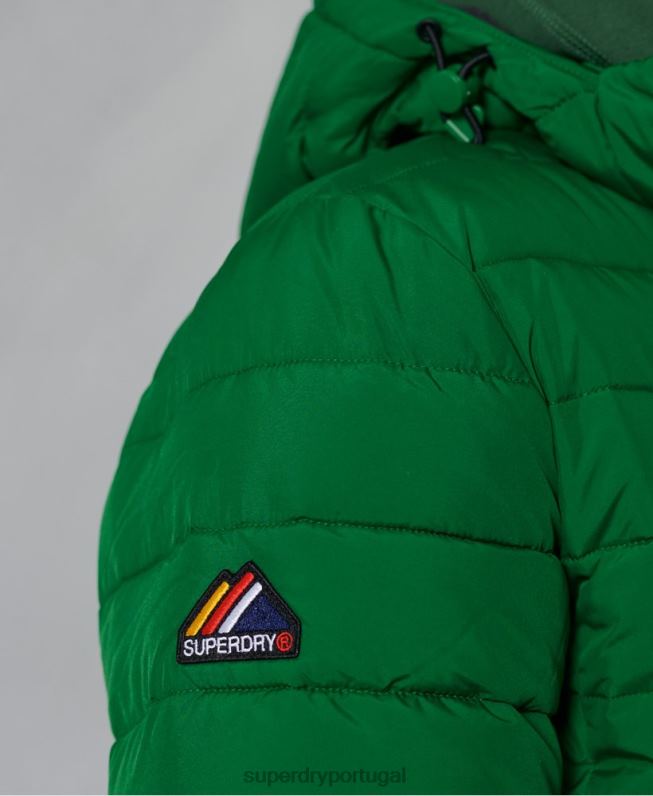 jaqueta fuji com capuz homens verde roupas Superdry 2208H4752