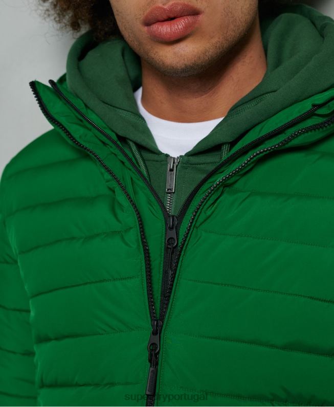 jaqueta fuji com capuz homens verde roupas Superdry 2208H4752