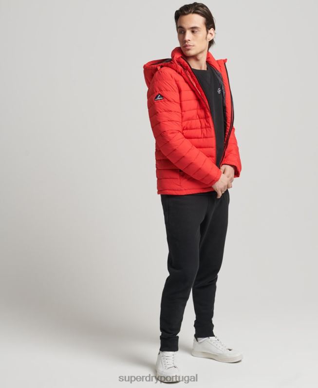 jaqueta fuji com capuz homens vermelho roupas Superdry 2208H4730