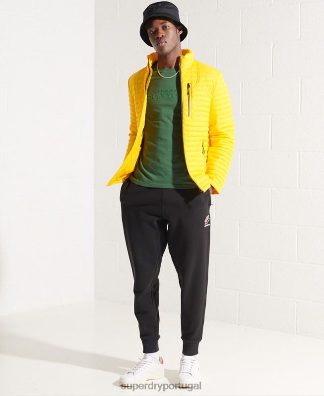 jaqueta fuji packaway microcolcha homens amarelo roupas Superdry 2208H1161