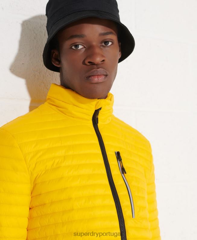 jaqueta fuji packaway microcolcha homens amarelo roupas Superdry 2208H1161