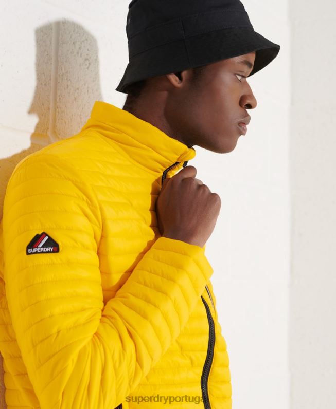 jaqueta fuji packaway microcolcha homens amarelo roupas Superdry 2208H1161
