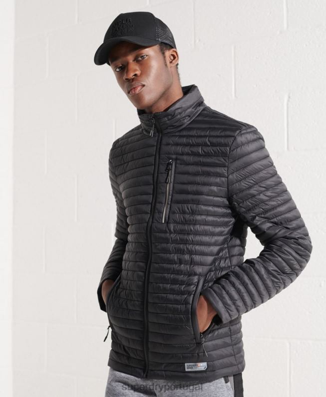 jaqueta fuji packaway microcolcha homens preto roupas Superdry 2208H1184