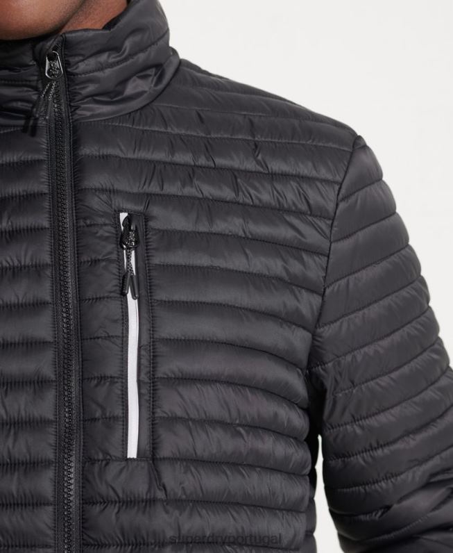 jaqueta fuji packaway microcolcha homens preto roupas Superdry 2208H1184