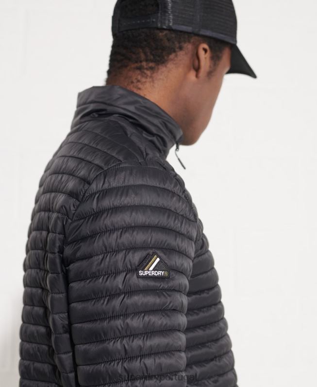 jaqueta fuji packaway microcolcha homens preto roupas Superdry 2208H1184