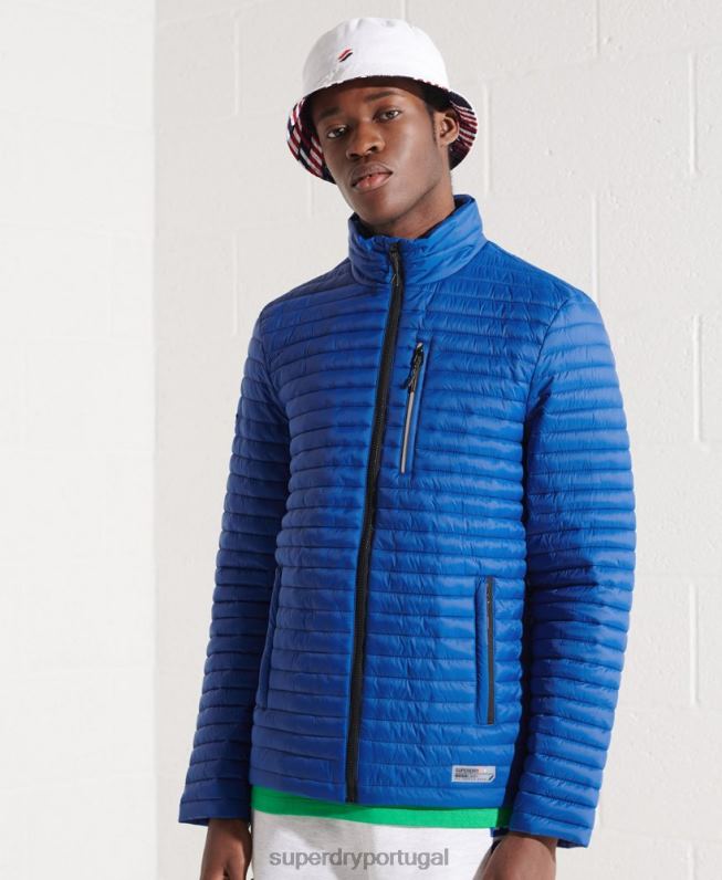 jaqueta fuji packaway sem capuz homens azul roupas Superdry 2208H1191