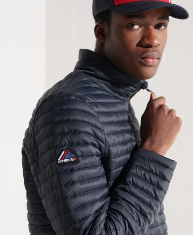 jaqueta fuji packaway sem capuz homens marinha roupas Superdry 2208H1177