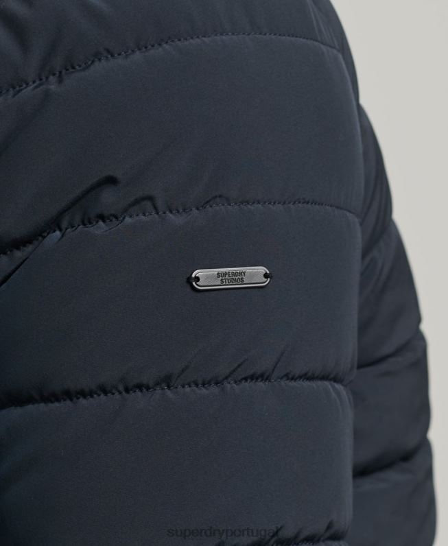 jaqueta harrington acolchoada homens marinha roupas Superdry 2208H965