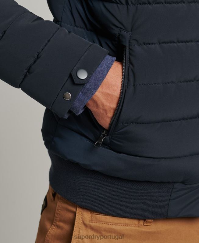 jaqueta harrington acolchoada homens marinha roupas Superdry 2208H965