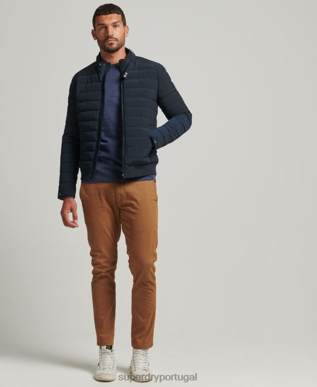 jaqueta harrington acolchoada homens marinha roupas Superdry 2208H965
