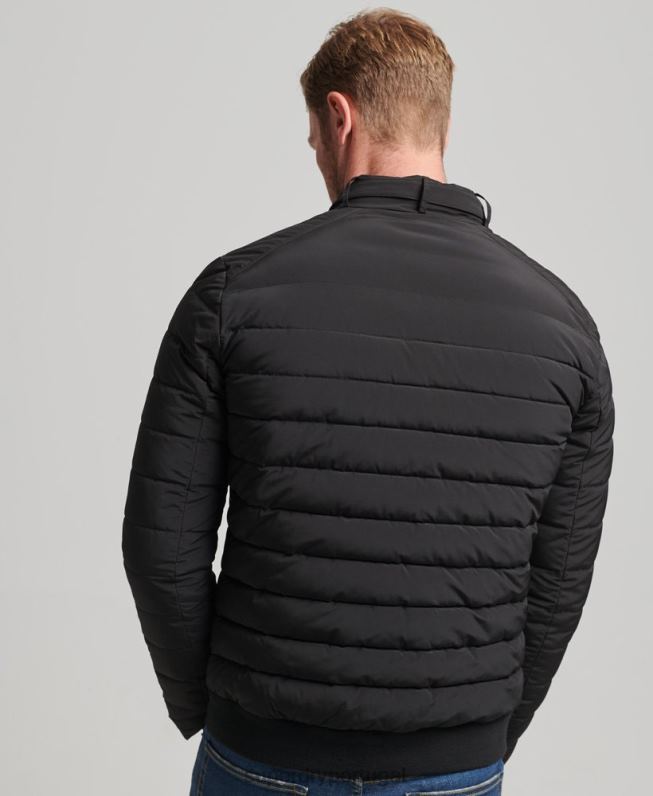 jaqueta harrington acolchoada homens preto roupas Superdry 2208H1010