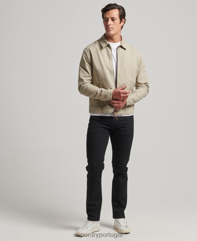 jaqueta harrington clássica homens creme roupas Superdry 2208H913