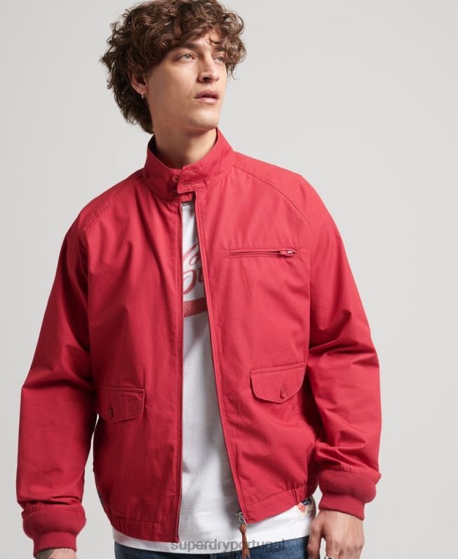jaqueta harrington colegial vintage homens vermelho roupas Superdry 2208H4466