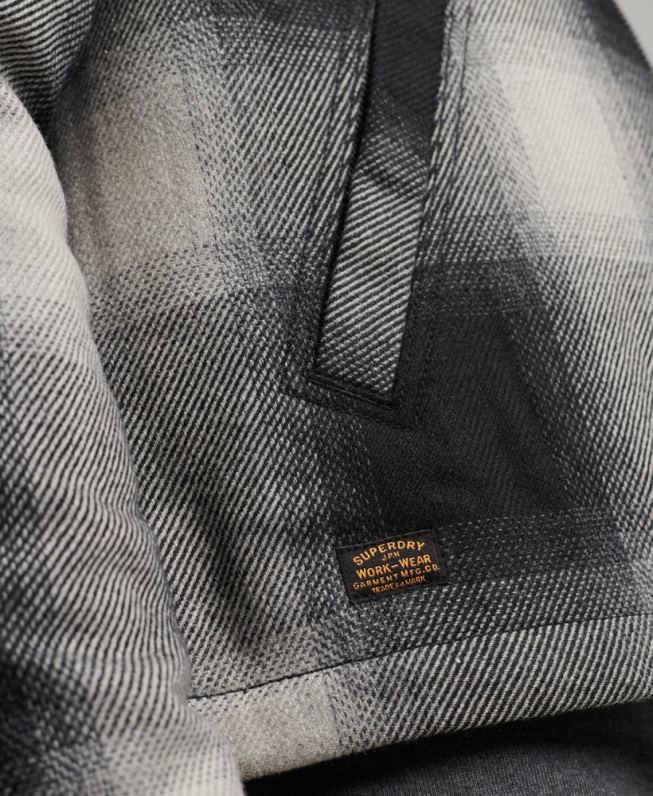 jaqueta harrington de lã vintage homens preto roupas Superdry 2208H4594