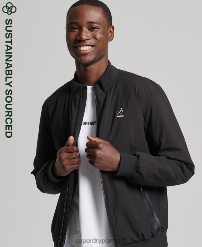 jaqueta harrington de treinamento de código homens preto roupas Superdry 2208H1109