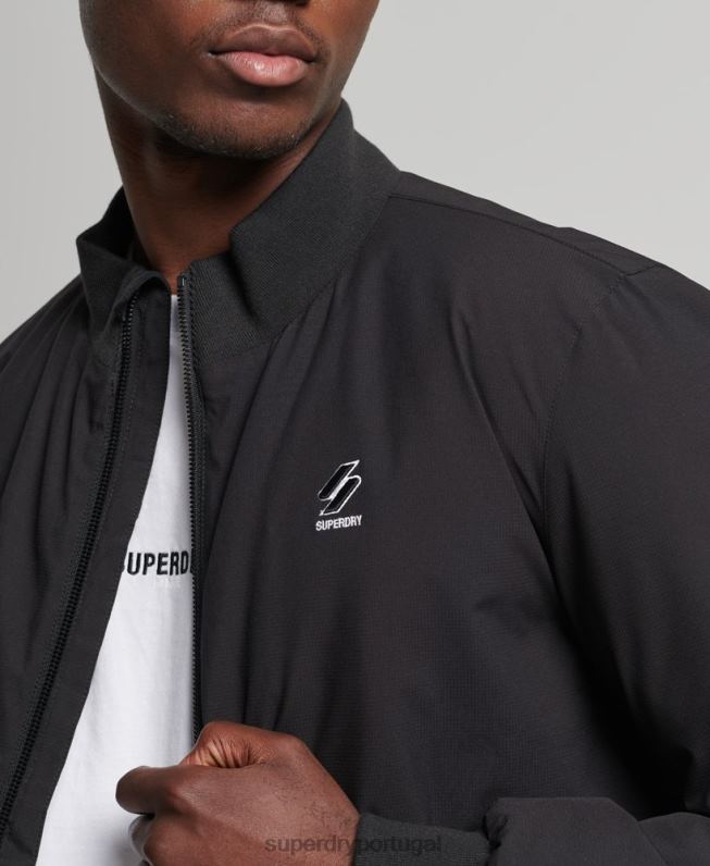jaqueta harrington de treinamento de código homens preto roupas Superdry 2208H1109