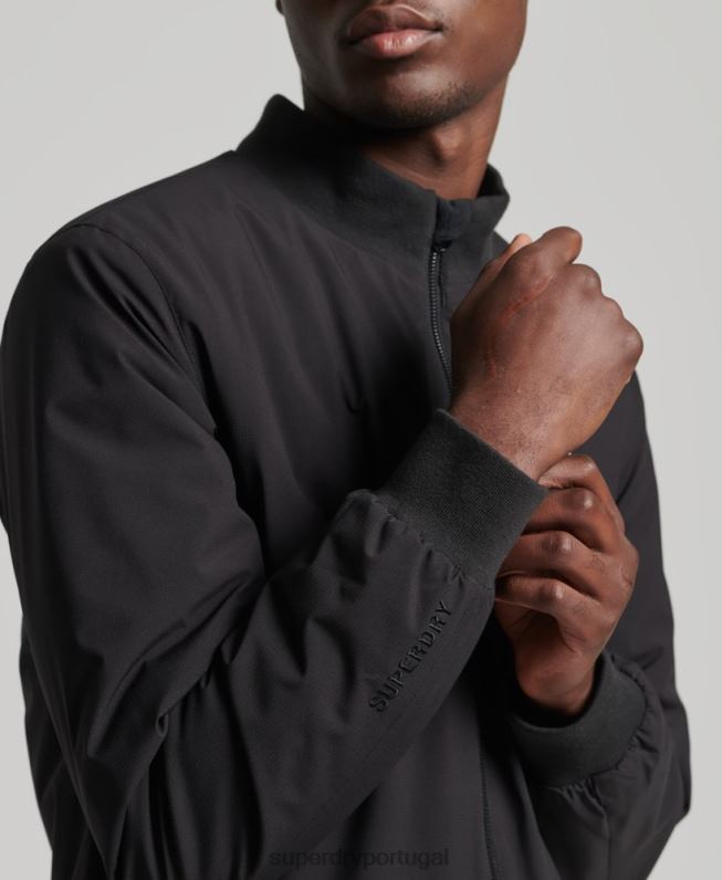 jaqueta harrington de treinamento de código homens preto roupas Superdry 2208H1109