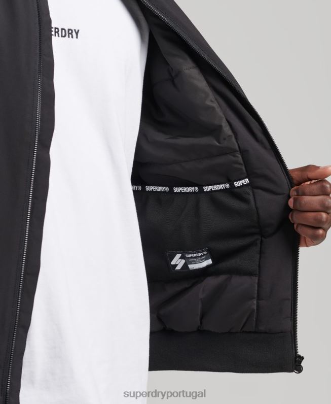 jaqueta harrington de treinamento de código homens preto roupas Superdry 2208H1109