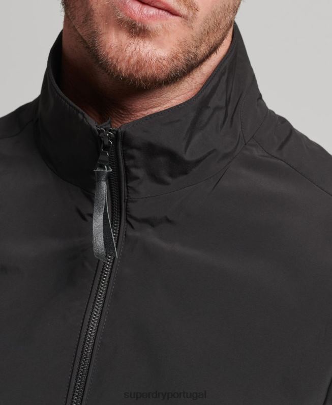 jaqueta harrington homens preto roupas Superdry 2208H4563